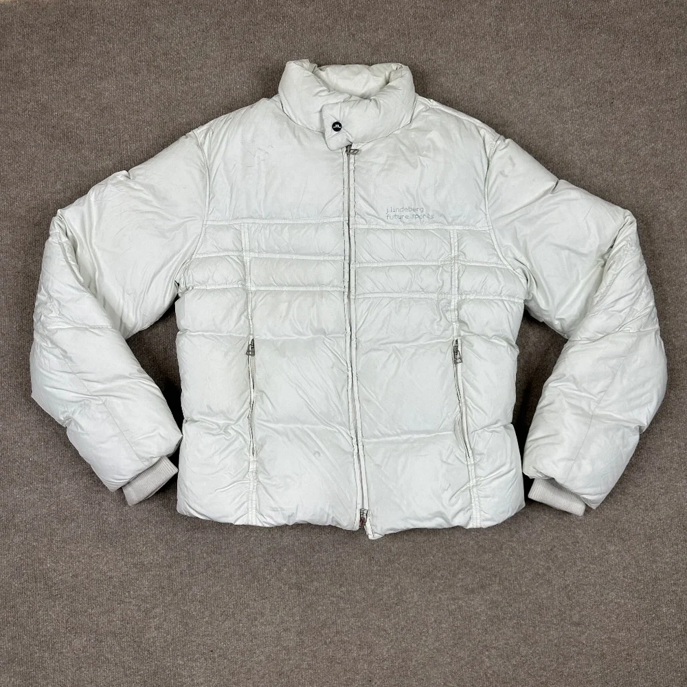 J. Lindeberg Jacket Womens Extra Large White Puffer Down Vintage Y2K - Picture 1 of 13